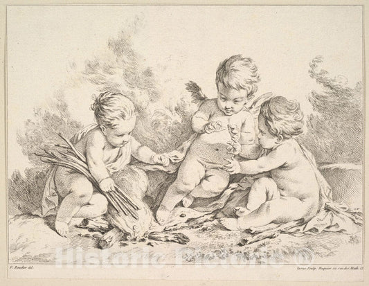 Art Print : Louis Félix de La Rue - Fire : Vintage Wall Art