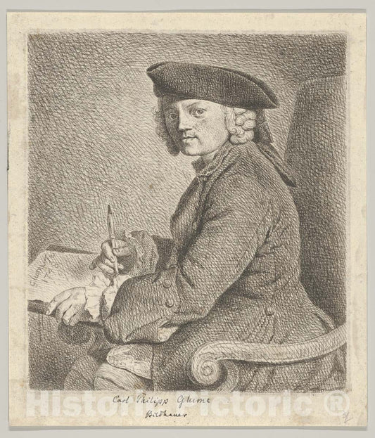 Art Print : Johann Gottlieb Glume - Carl Philipp Glume, The Artist's Brother : Vintage Wall Art
