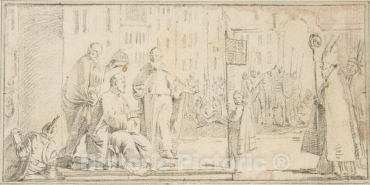Art Print : Giovanni Battista Tiepolo - Illustration for a Book: Coronation of an Emperor (?) : Vintage Wall Art