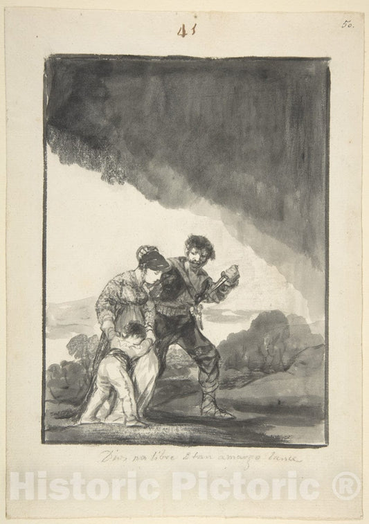 Art Print : Goya - God Save Us from Such a Bitter Fate; Black Border Album (E), 41 : Vintage Wall Art