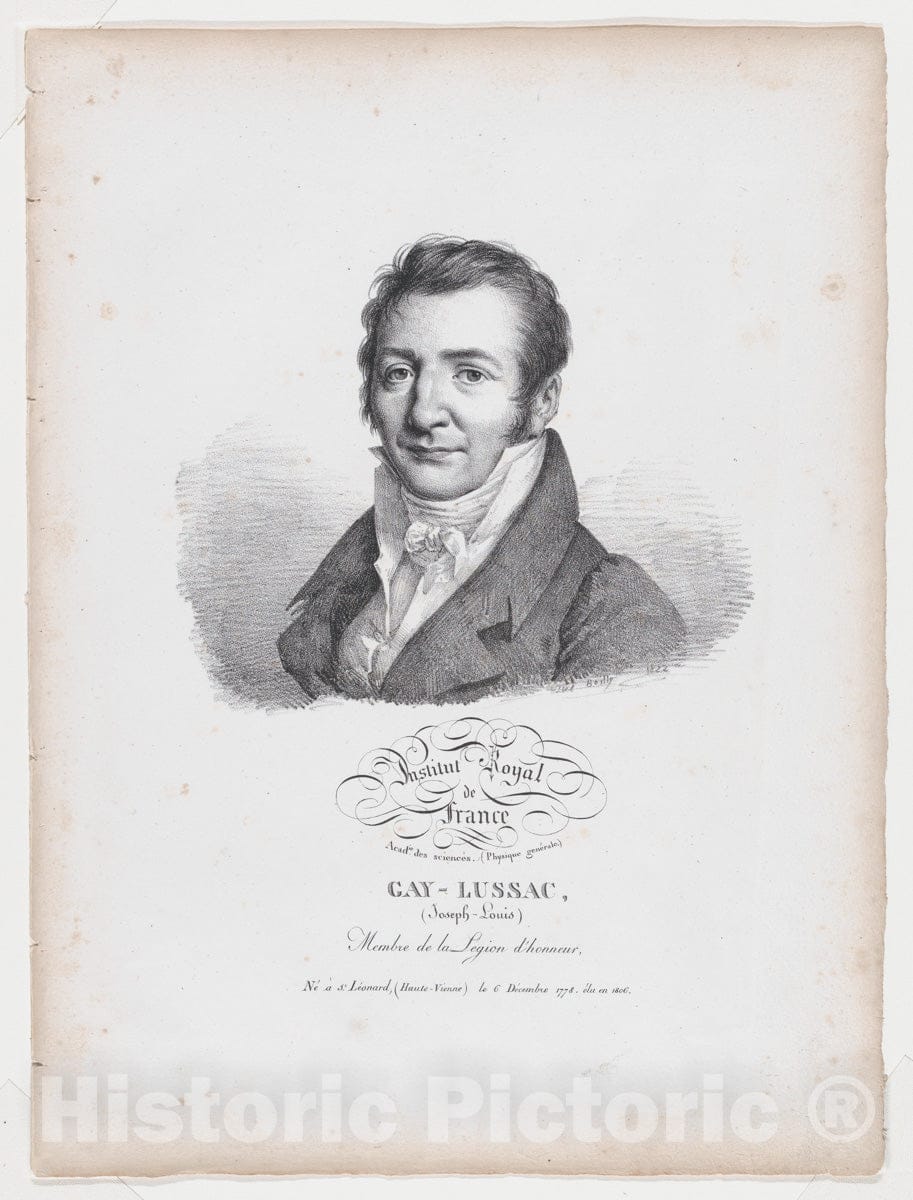 Art Print : Jules Boilly - Portrait of Joseph-Louise Gay Lussac : Vintage Wall Art
