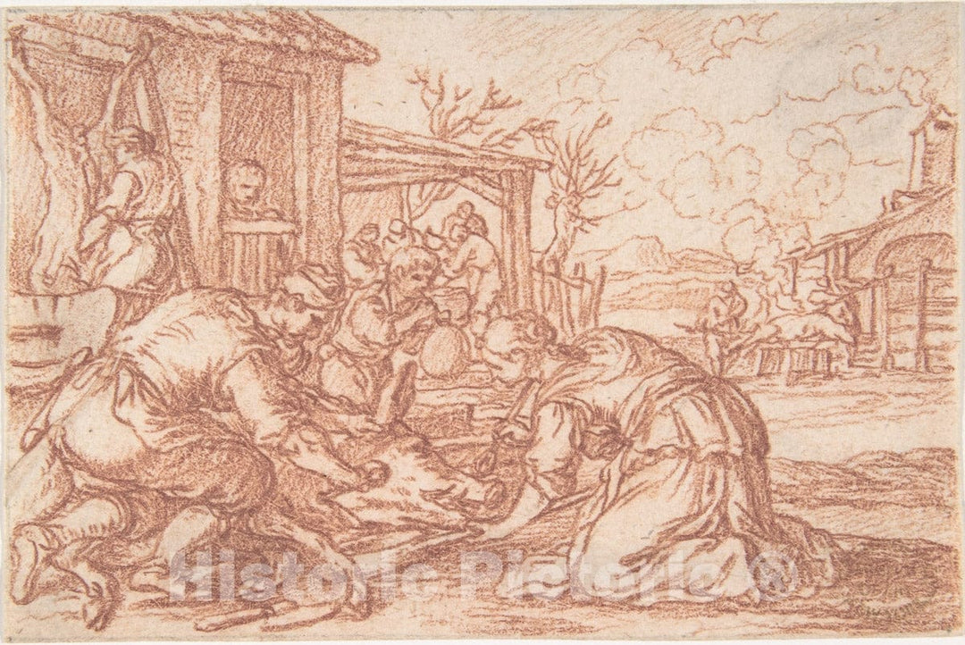 Art Print : Jonas Umbach - December (one of a Series Representing The labors of The Months) : Vintage Wall Art