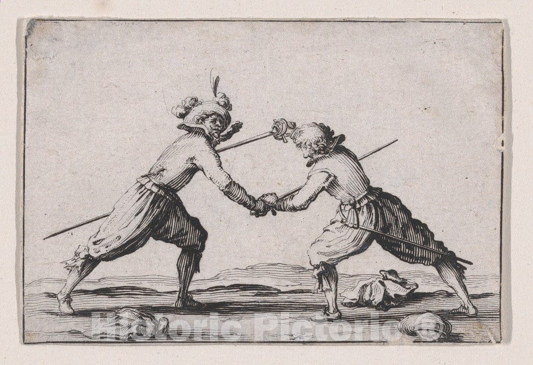 Art Print : Jacques Callot - Le Duel a l'Épée (The Duel with Swords), from Les Caprices Series A, The Florence Set : Vintage Wall Art