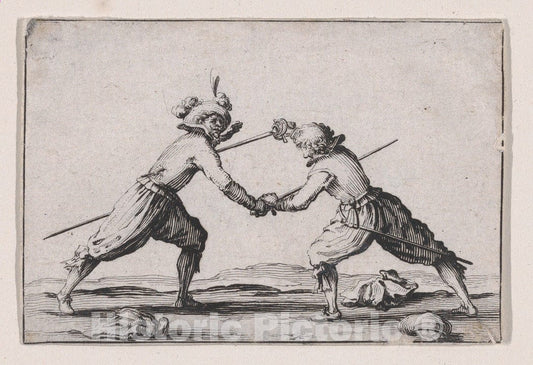 Art Print : Jacques Callot - Le Duel a l'Épée (The Duel with Swords), from Les Caprices Series A, The Florence Set : Vintage Wall Art