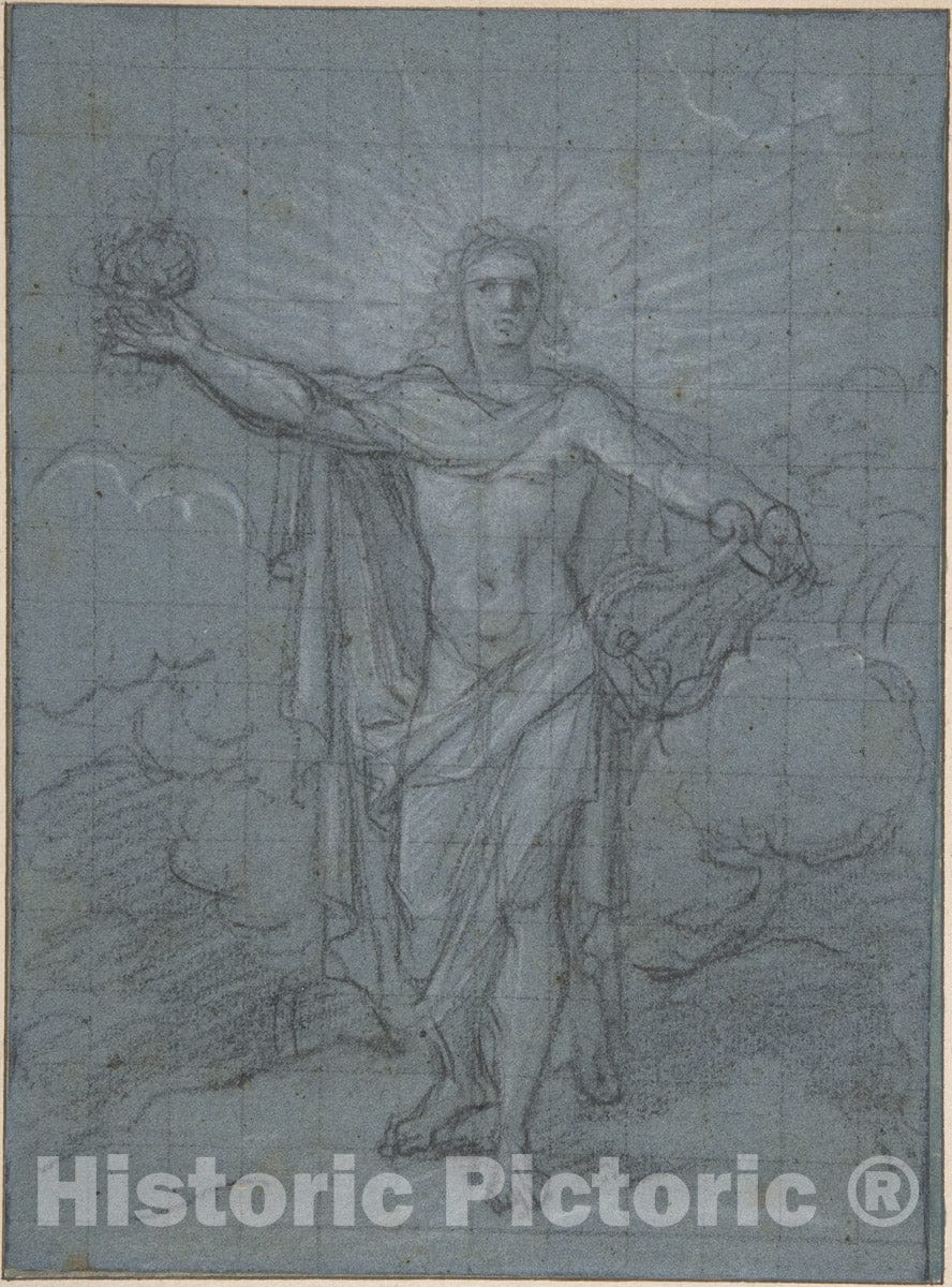 Art Print : Antoine Coypel - Standing Figure of Apollo : Vintage Wall Art