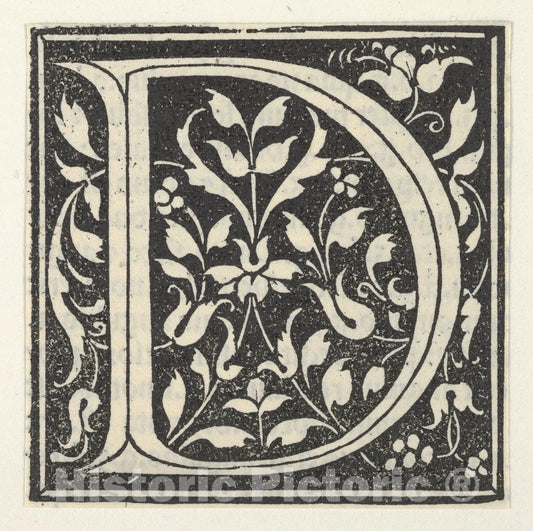 Art Print : Anonymous, Italian, 15th Century - Initial Letter D : Vintage Wall Art