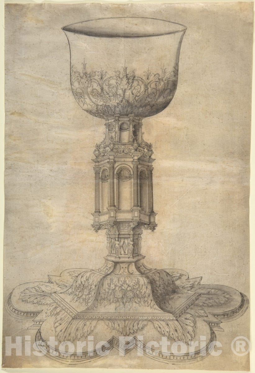 Art Print : Jacques Androuet Du Cerceau - Design for a Chalice : Vintage Wall Art