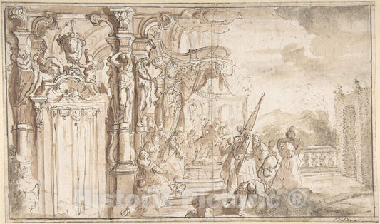 Art Print : Design for a Stage Set - Artist: Carlo Galli Bibiena - Created: 1728–78 : Vintage Wall Art