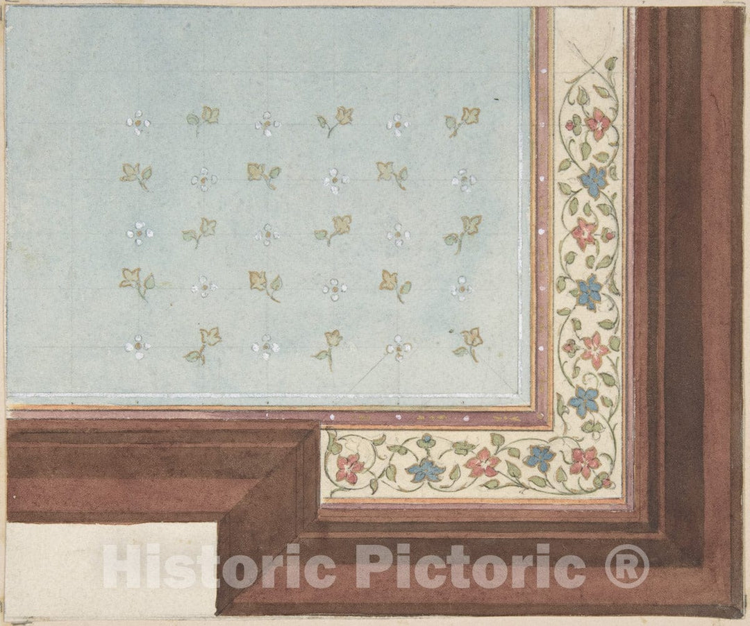 Art Print : Jules-Edmond-Charles Lachaise - Design for Ceiling, Hôtel Hope 3 : Vintage Wall Art