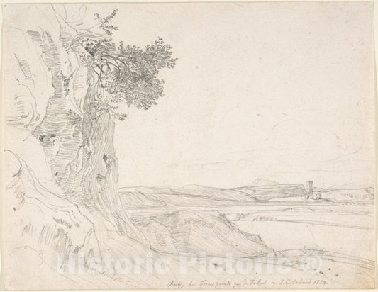Art Print : Johann Christoph Erhard - A View of The Roman Campagna with The Tiber Near Torre Quinto : Vintage Wall Art