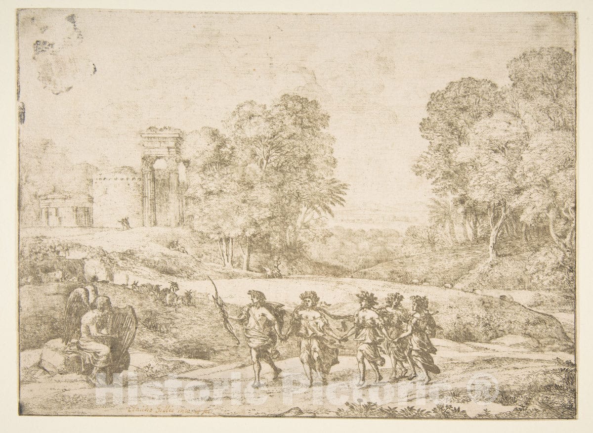 Art Print : Claude Lorrain (Claude Gellée) - Time, Apollo and The Seasons 2 : Vintage Wall Art