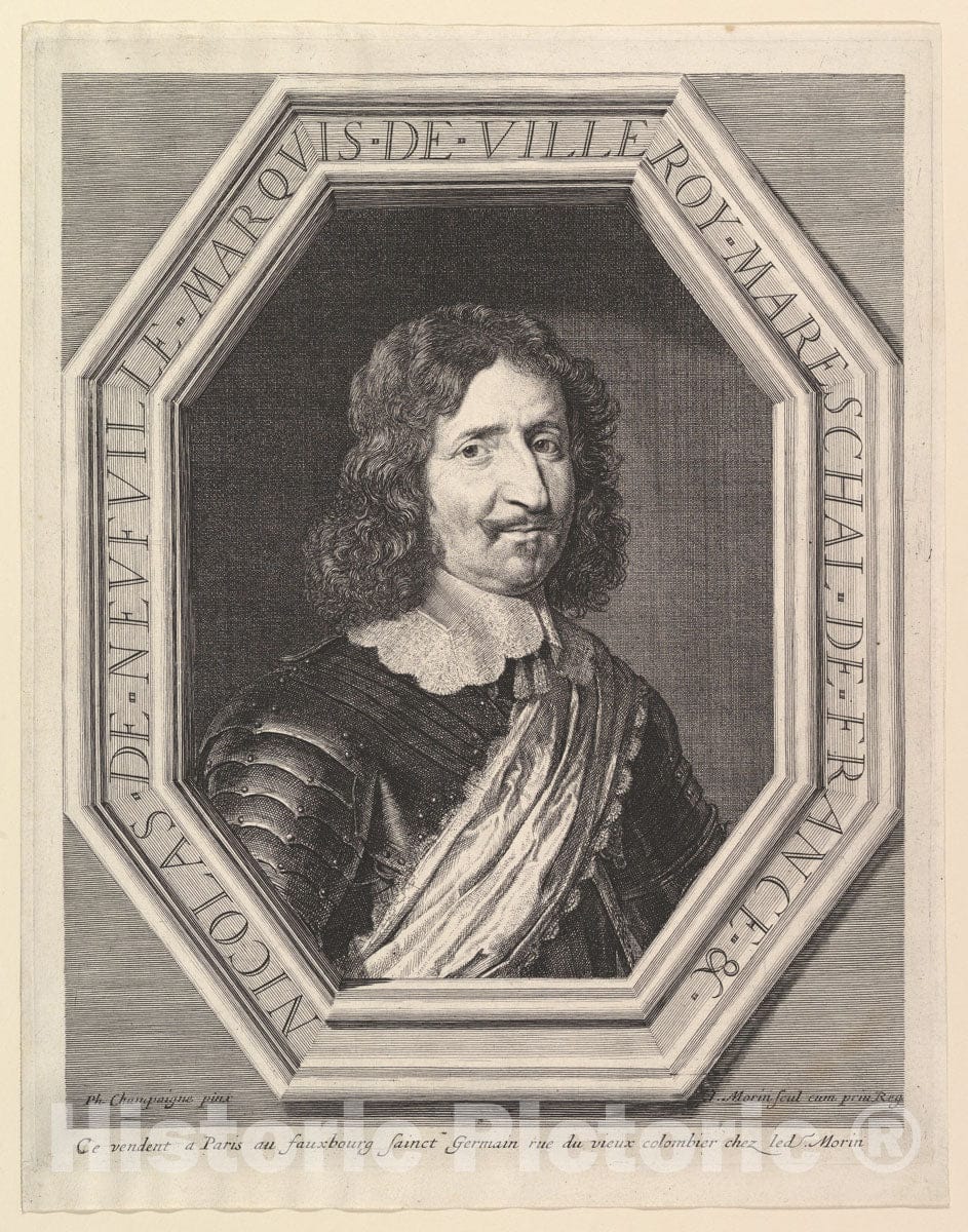 Art Print : Jean Morin - Nicolas de Neuville, Marquis de Villeroy : Vintage Wall Art