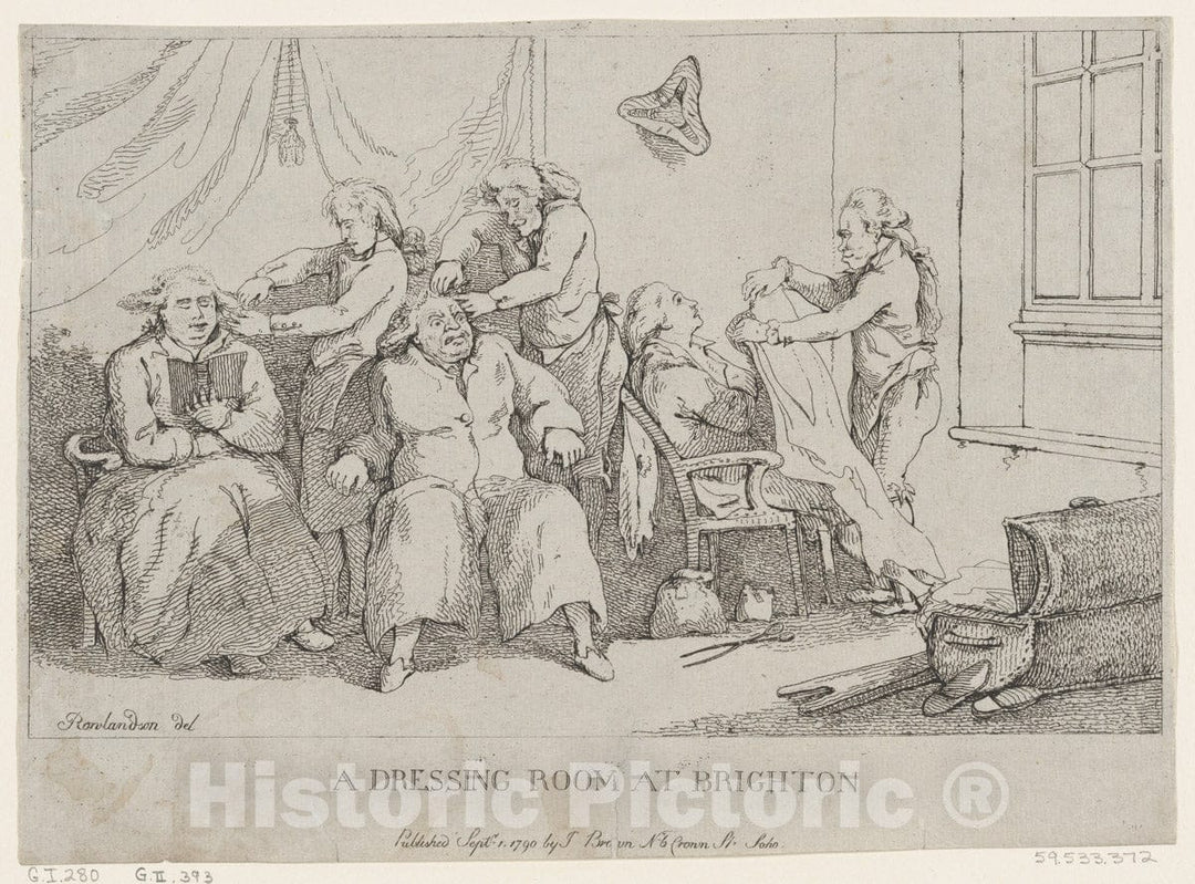 Art Print : Thomas Rowlandson - A Dressing Room at Brighton : Vintage Wall Art