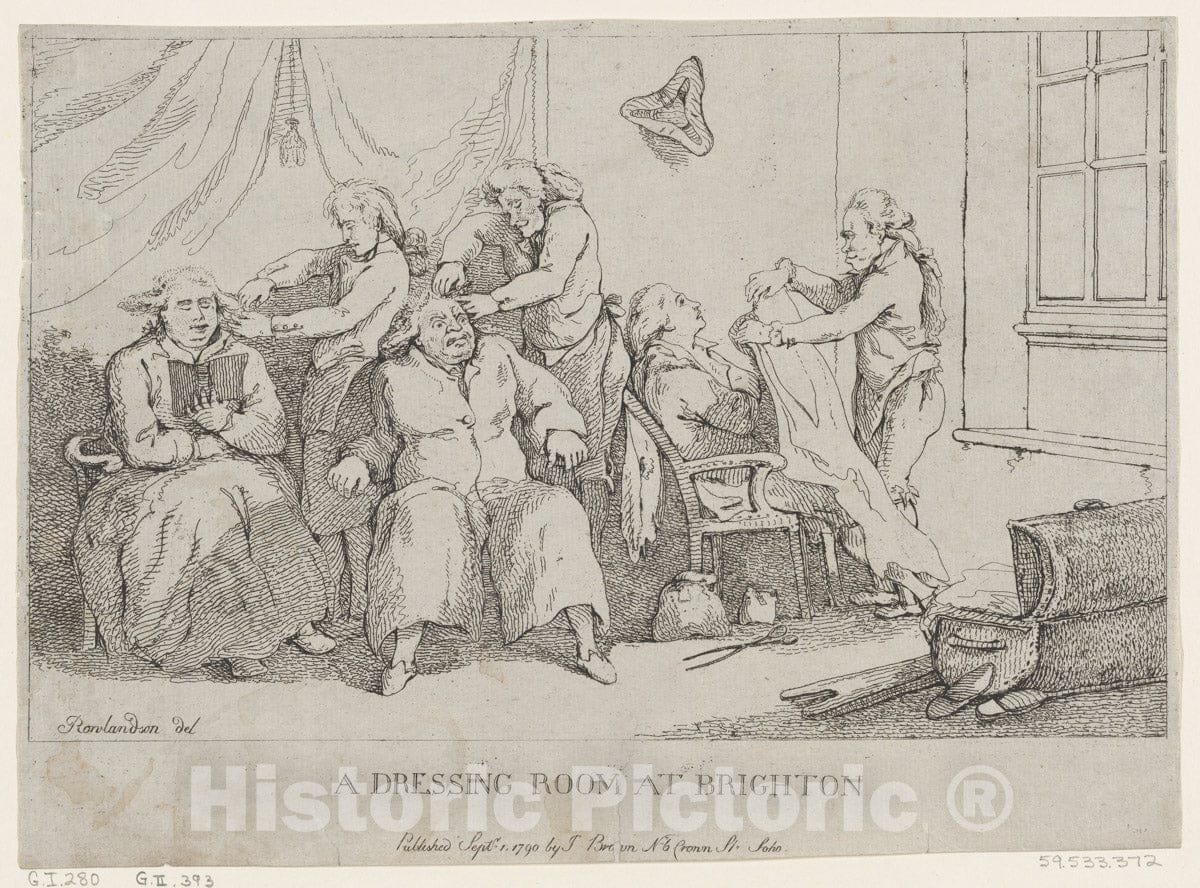 Art Print : Thomas Rowlandson - A Dressing Room at Brighton : Vintage Wall Art