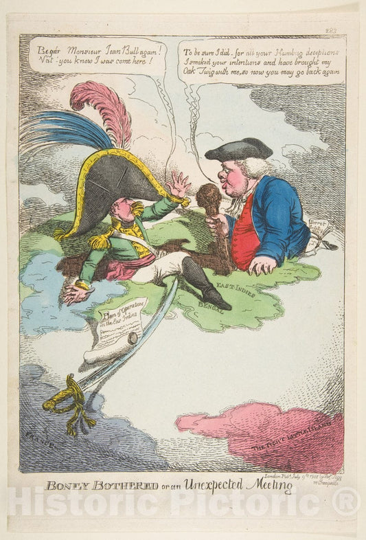 Art Print : Charles Williams - Boney Bothered or an Unexpected Meeting : Vintage Wall Art