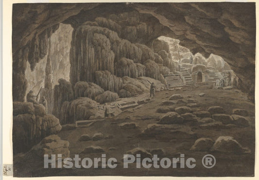 Art Print : Simone Pomardi - Cave of Pan, Near Sunium, Greece : Vintage Wall Art