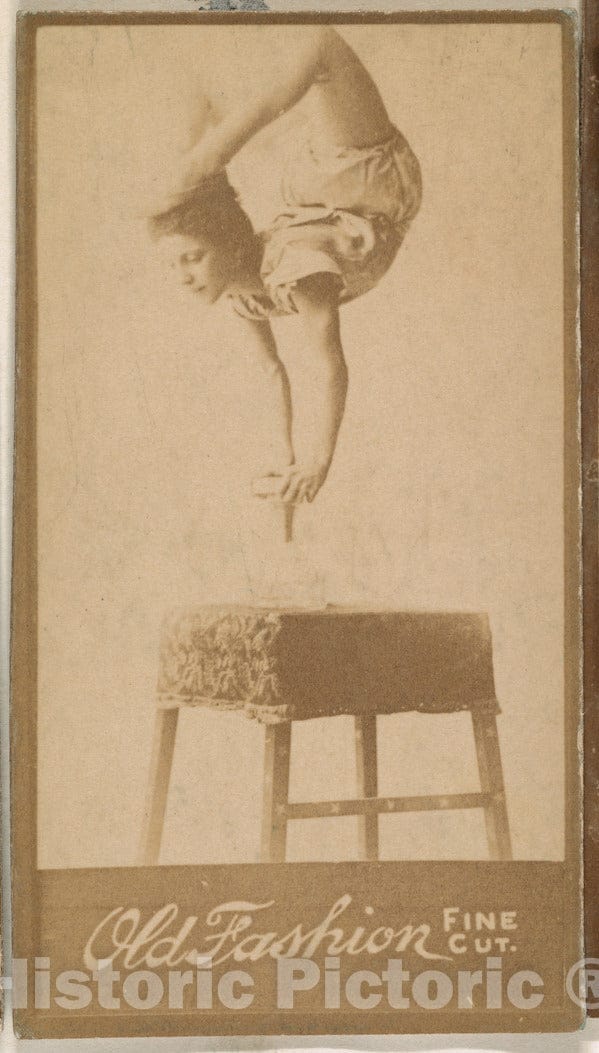 Photo Print : Acrobat, from The Actresses Series (N664) Promoting Old Fashion Fine Cut Tobacco 1 : Vintage Wall Art