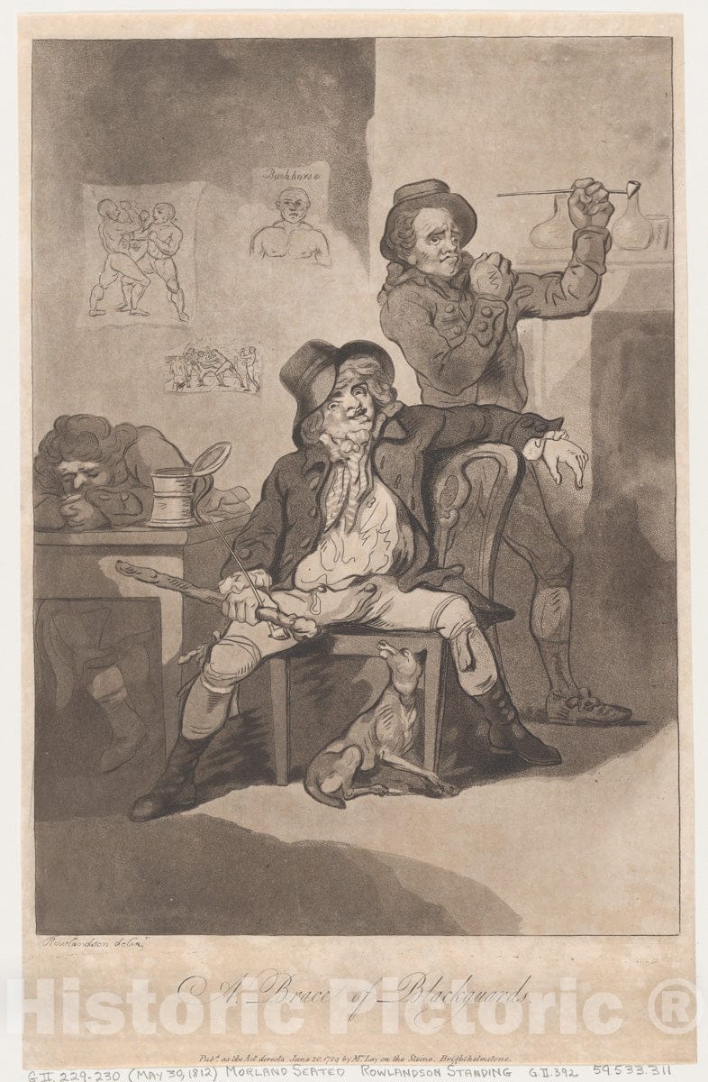 Art Print : Thomas Rowlandson - A Brace of Blackguards : Vintage Wall Art