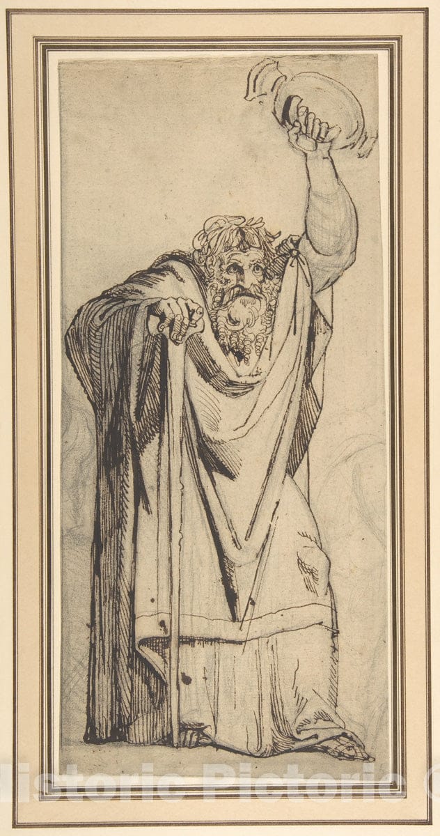 Art Print : Study for The Prophet Jeremiah - Artist: Henry Fuseli - Created: 1764–70 : Vintage Wall Art
