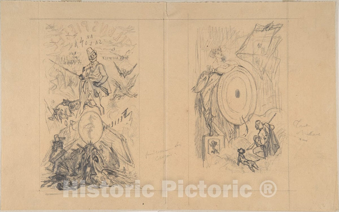 Art Print : Félicien Rops - Cover Designs for Ulenspiegel au Salon : Vintage Wall Art