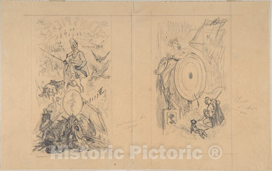 Art Print : Félicien Rops - Cover Designs for Ulenspiegel au Salon : Vintage Wall Art