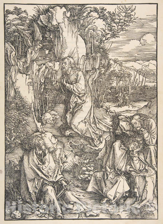 Art Print : Albrecht Dürer - Christ on The Mount of Olives, from The Large Passion 1 : Vintage Wall Art