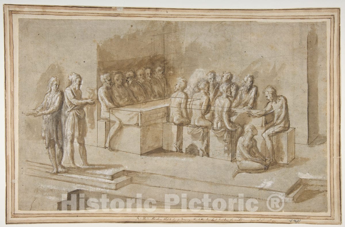 Art Print : Biagio Pupini - Penitent Woman Anointing The Feet of Christ at The Table of Simon The Pharisee (Luke 7:36-50) : Vintage Wall Art