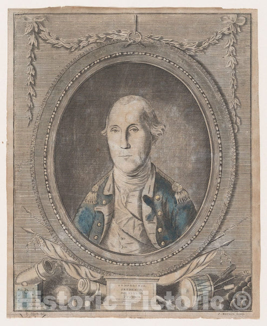 Art Print : John Norman - His Excellency George Washington, Esq-r, General and Commander in Chief of The Allied Armies, Supporting The Independence of America v.1 : Vintage Wall Art