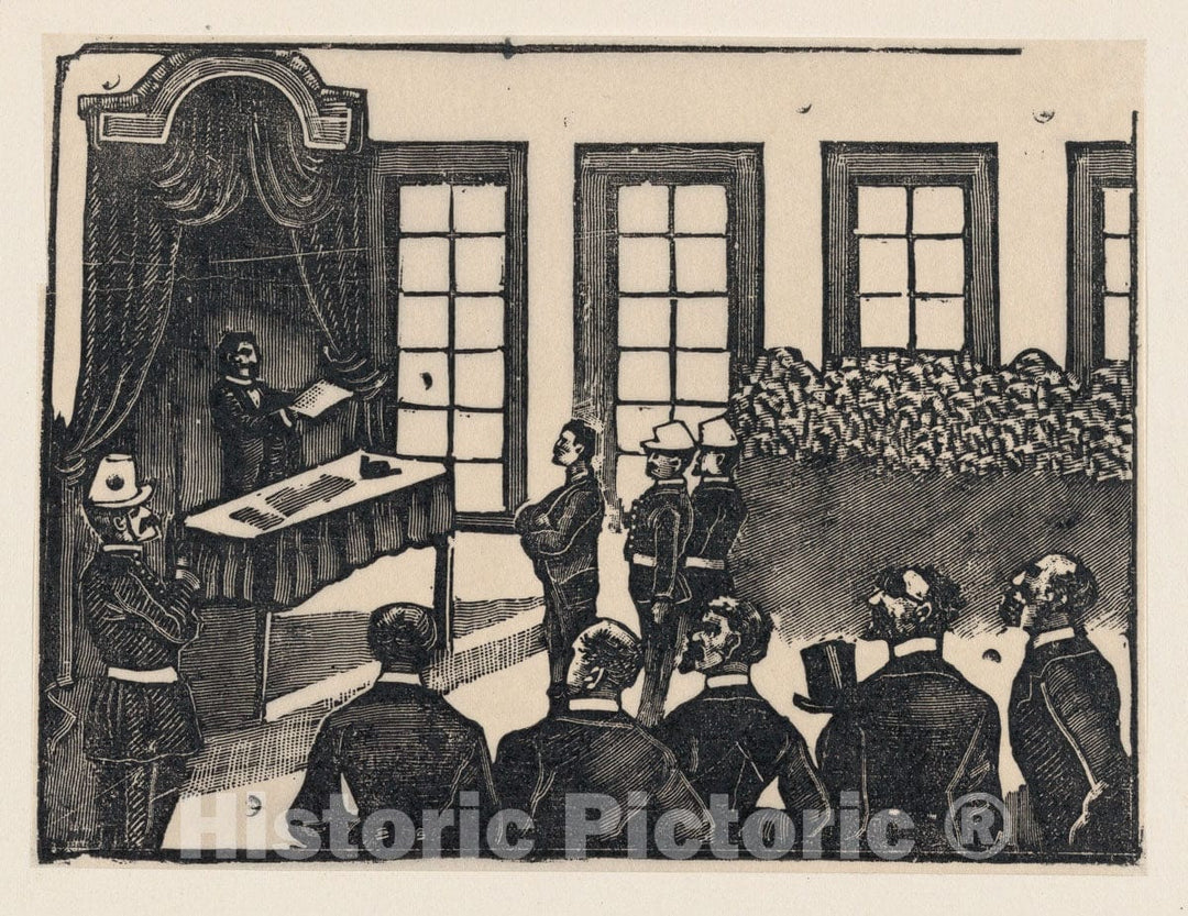 Art Print : José Guadalupe Posada - A courtroom Scene : Vintage Wall Art
