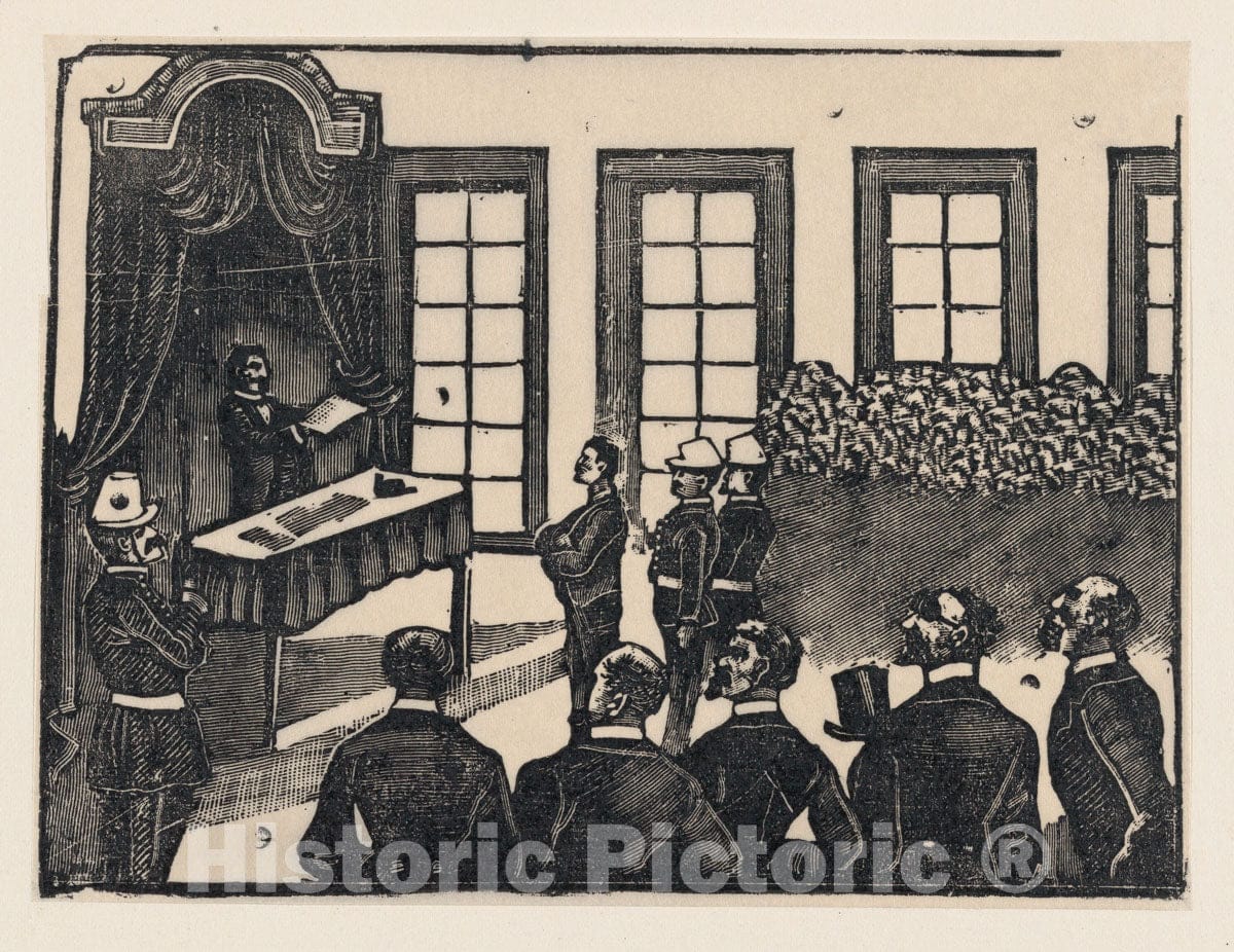 Art Print : José Guadalupe Posada - A courtroom Scene : Vintage Wall Art