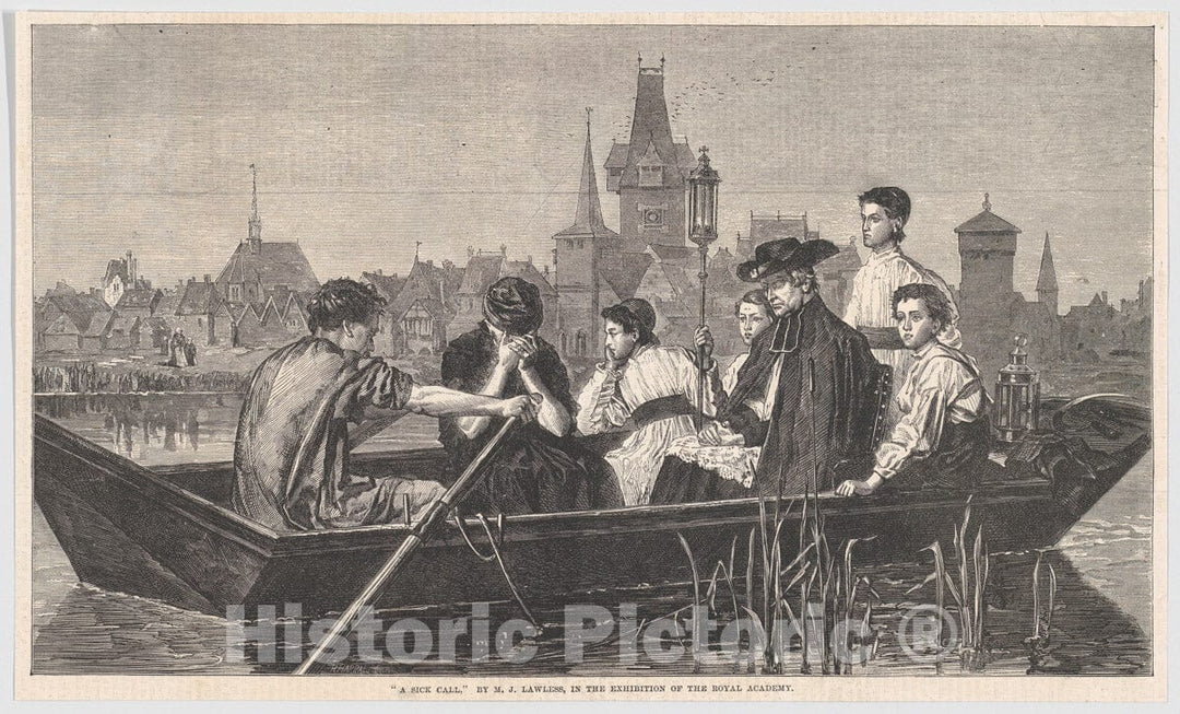 Art Print : Horace Harral - A Sick Call, from Illustrated London News : Vintage Wall Art