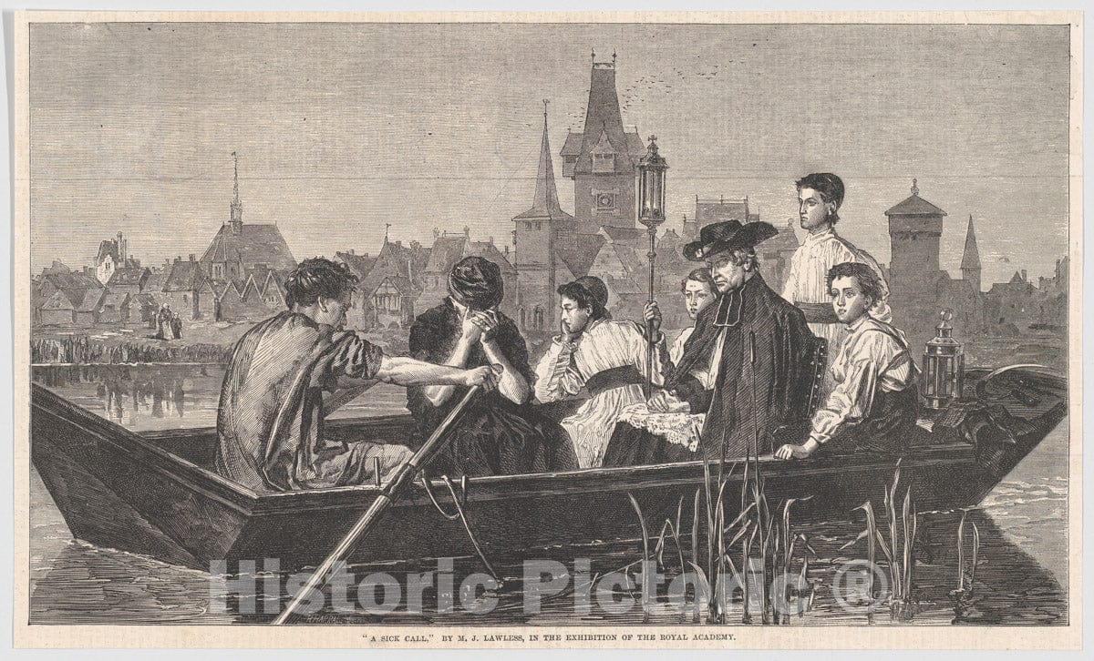 Art Print : Horace Harral - A Sick Call, from Illustrated London News : Vintage Wall Art