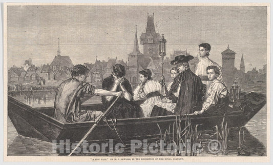 Art Print : Horace Harral - A Sick Call, from Illustrated London News : Vintage Wall Art