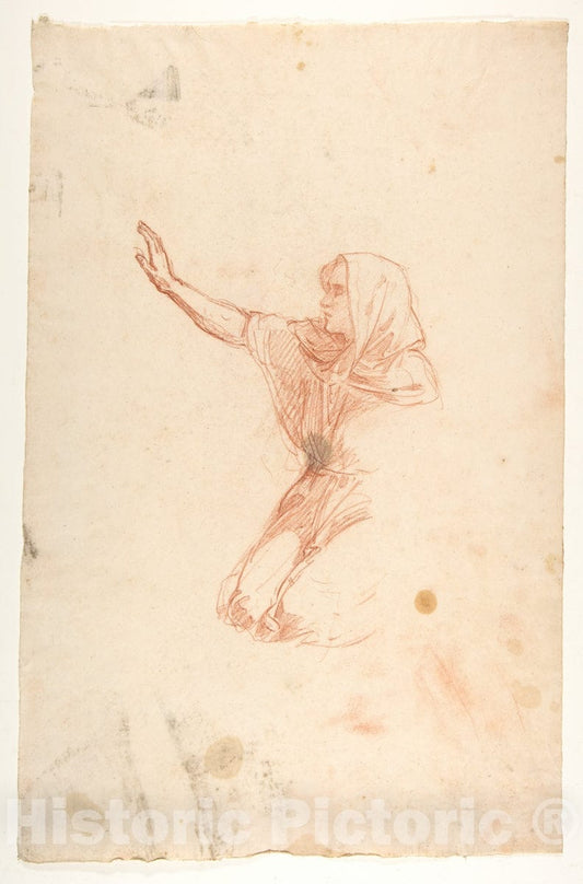 Art Print : Kneeling Woman - Artist: Isidore Pils - Created: 19th Century : Vintage Wall Art