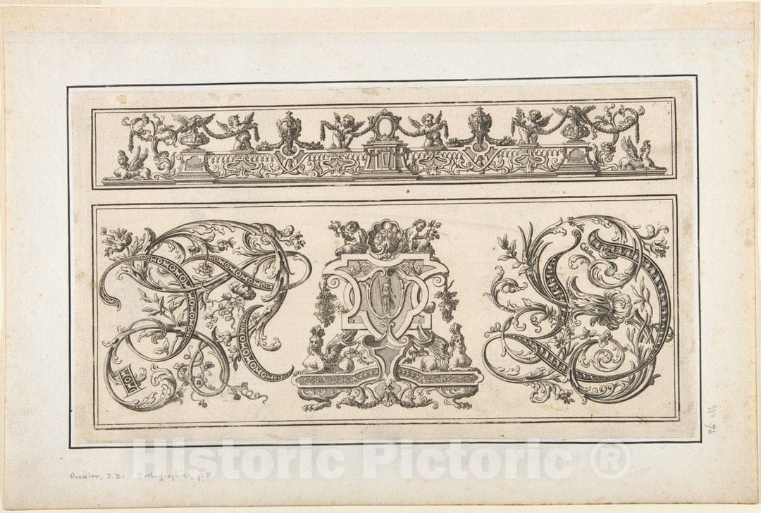 Art Print : Johann Daniel Preissler - Orthographia pl.8 : Vintage Wall Art