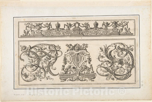 Art Print : Johann Daniel Preissler - Orthographia pl.8 : Vintage Wall Art