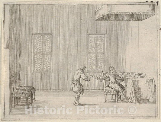 Art Print : Francesco I d'Este Drafts a Document That Prevents Individuals from Conspiring Against The State - Artist: Bartolomeo Fenice (Fenis) - 1659 : Vintage Wall Art