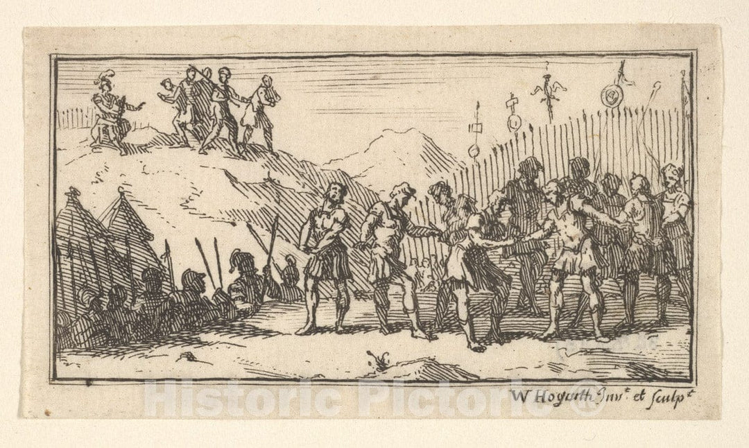 Art Print : William Hogarth - Decimation (John Beaver, Roman Military Punishments, 1725) : Vintage Wall Art
