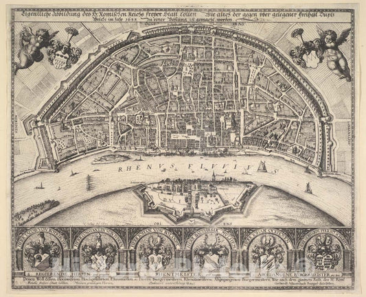 Art Print : Wenceslaus Hollar - Cologne and Deutz : Vintage Wall Art