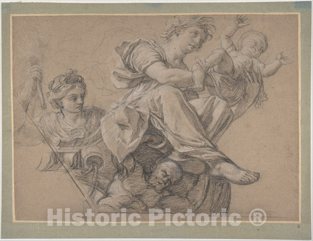 Art Print : Michel Corneille The Elder - Allegorical Figures for a Ceiling Decoration : Vintage Wall Art