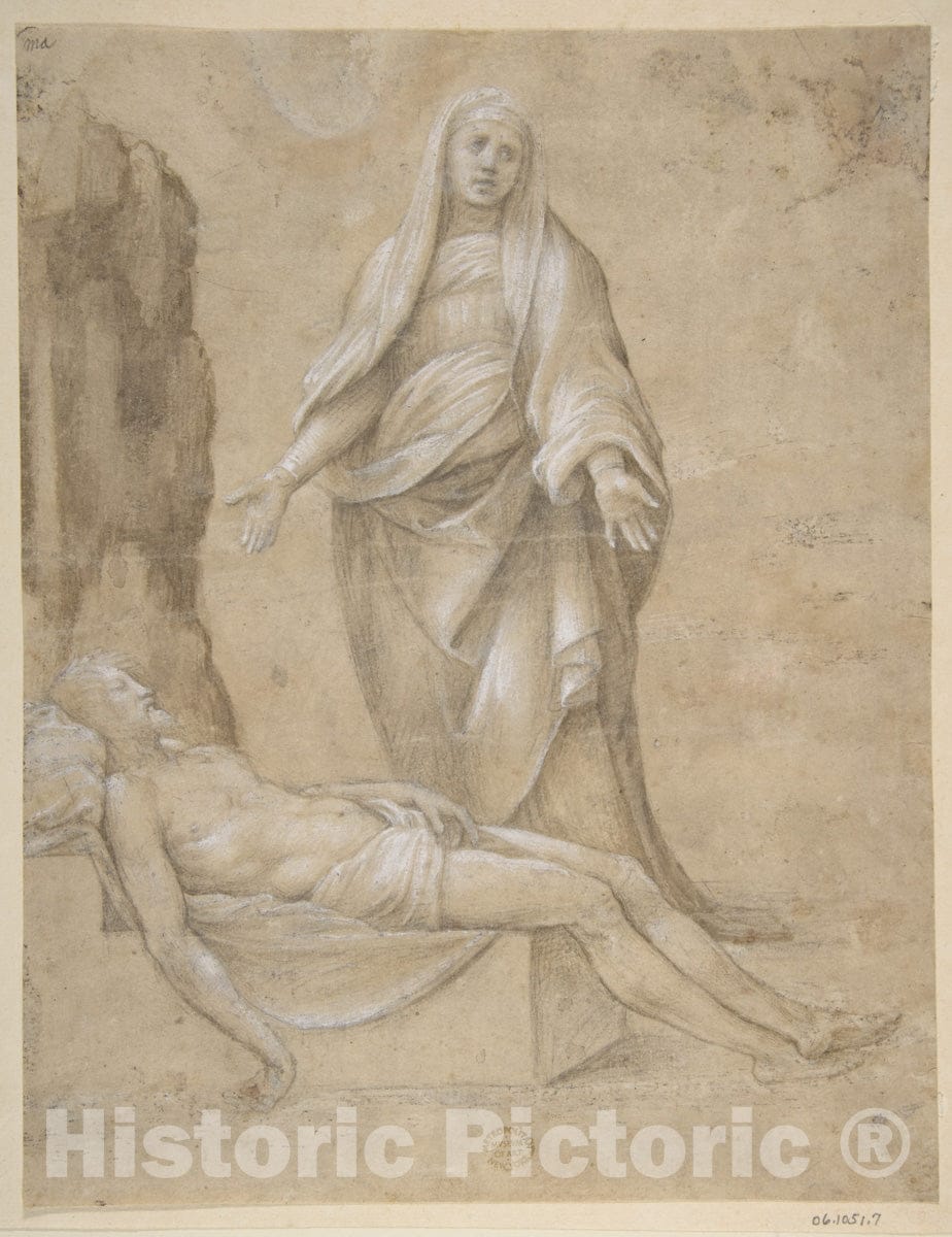 Art Print : Pieta - Artist: Raphael (Raffaello Sanzio or Santi) - Created: 16th Century : Vintage Wall Art