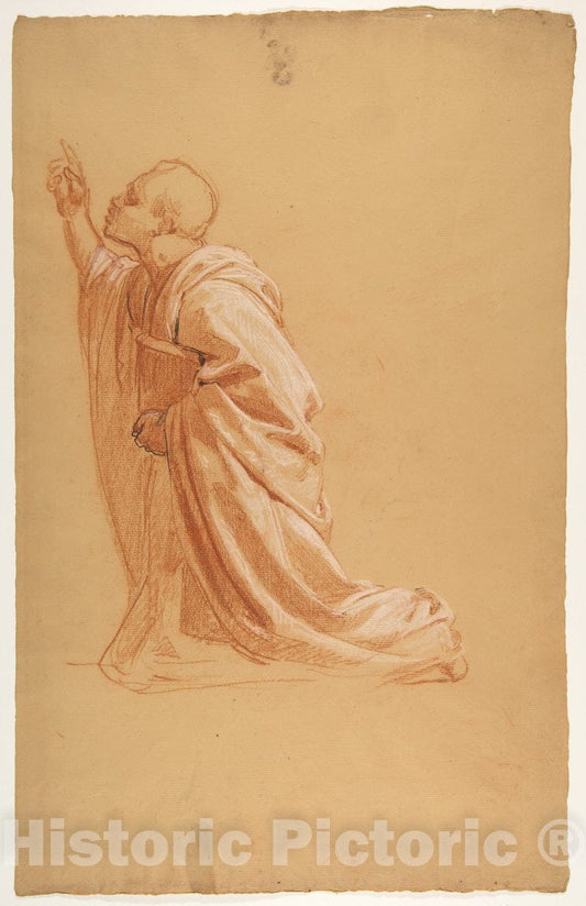 Art Print : Isidore Pils - Cleric (Lower Register; Study for Wall Paintings in The Chapel of Saint Remi, Sainte-Clotilde, Paris, 1858) : Vintage Wall Art