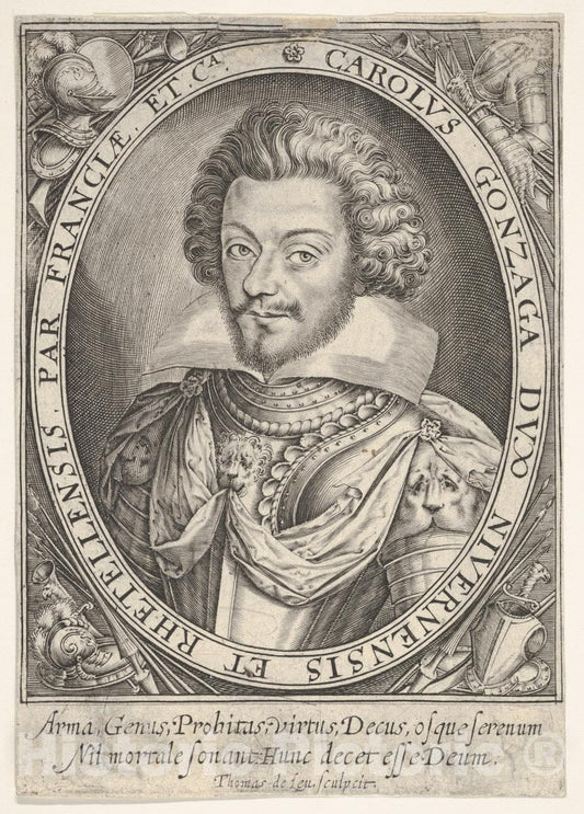 Art Print : Thomas de LEU - Charles de Gonzague, Duc de Nevers : Vintage Wall Art