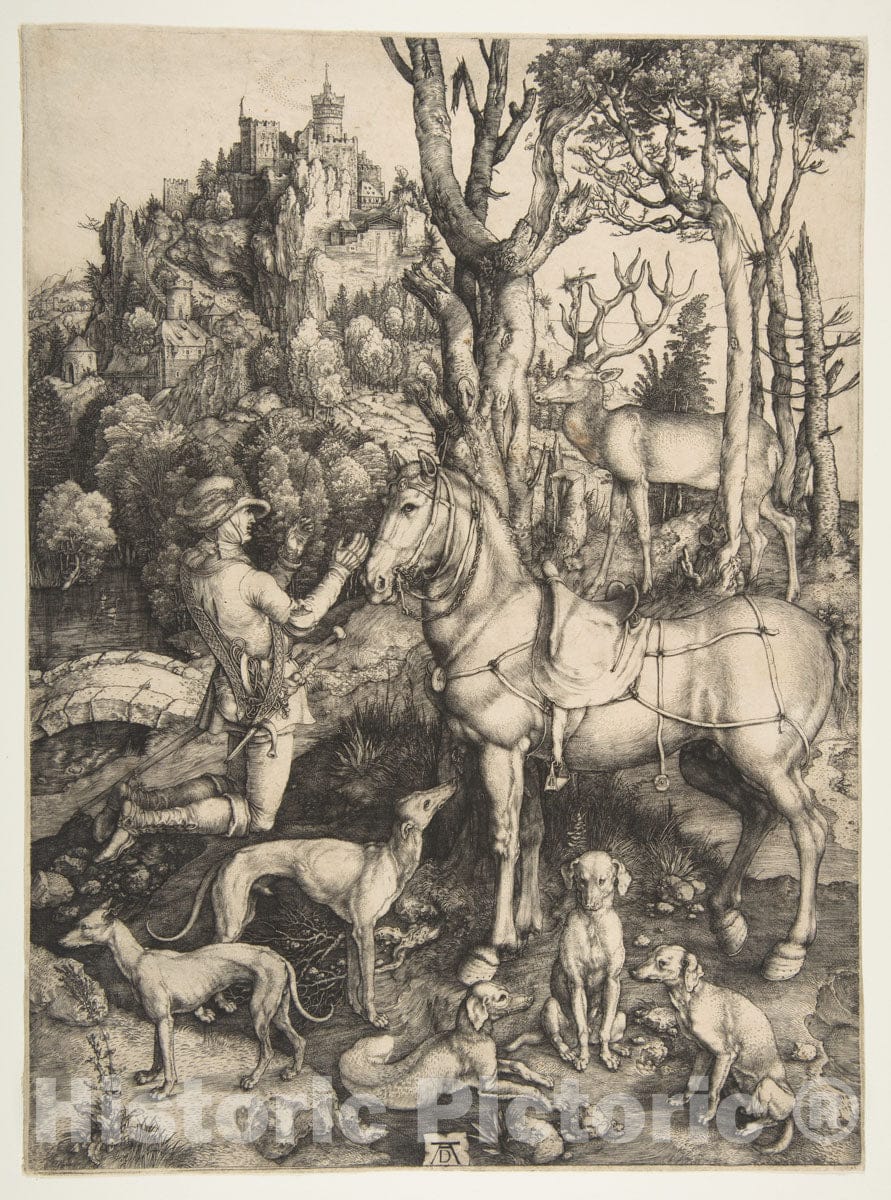 Art Print : Albrecht Dürer - Saint Eustace 1 : Vintage Wall Art