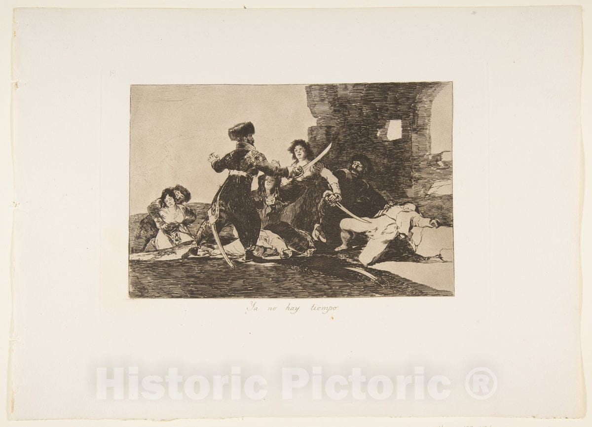 Art Print : Goya - Plate 19 from 'The Disasters of War' (Los Desastres de la Guerra): 'There Isn't time Now.' (Ya no hay Tiempo.) 1 : Vintage Wall Art