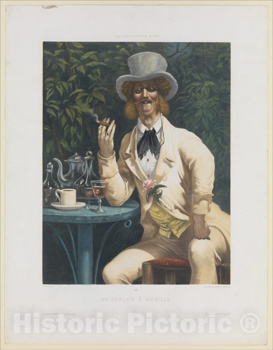 Art Print : Gustave Doré - an Englishman at Mabille (Un Anglais à Mabille), from Galerie Pour Rire, no. 34 : Vintage Wall Art