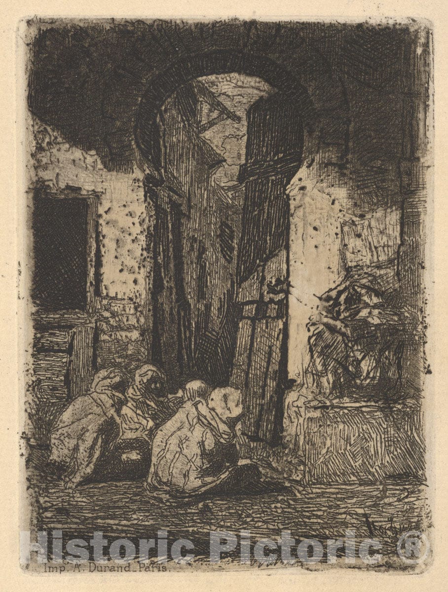 Art Print : Mariano Fortuny Marsal - Tangier, Seated Arabs : Vintage Wall Art