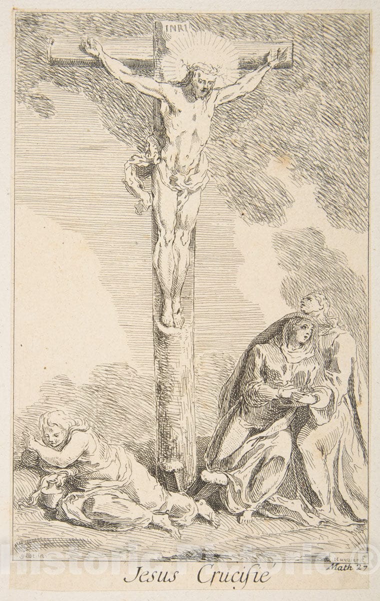 Art Print : Claude Gillot - Crucifixion : Vintage Wall Art