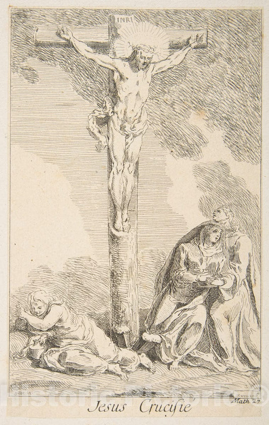Art Print : Claude Gillot - Crucifixion : Vintage Wall Art