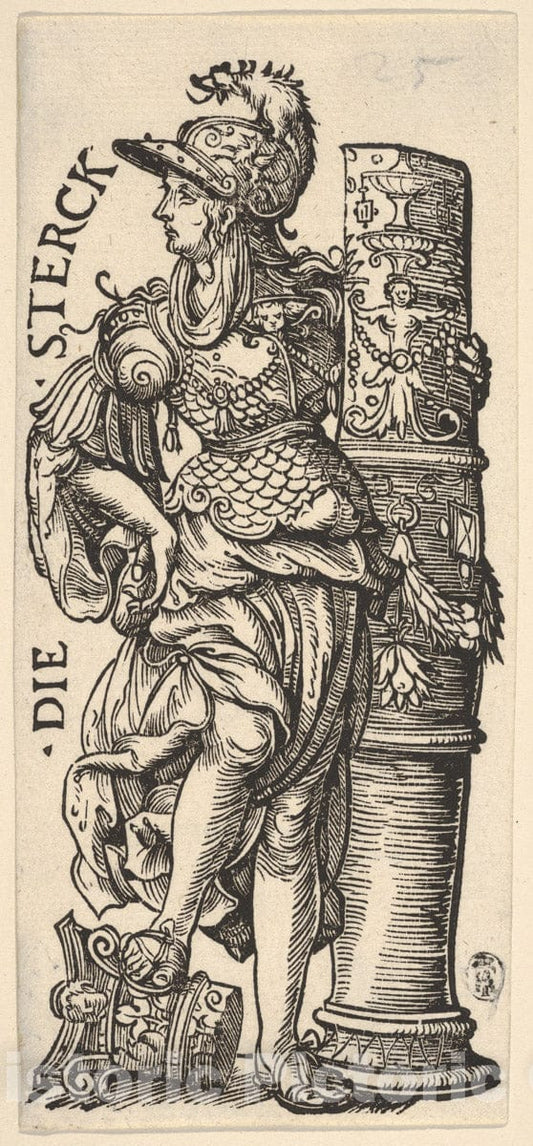 Art Print : Hans Burgkmair - Fortitude (Die Sterck), from The Seven Virtues : Vintage Wall Art